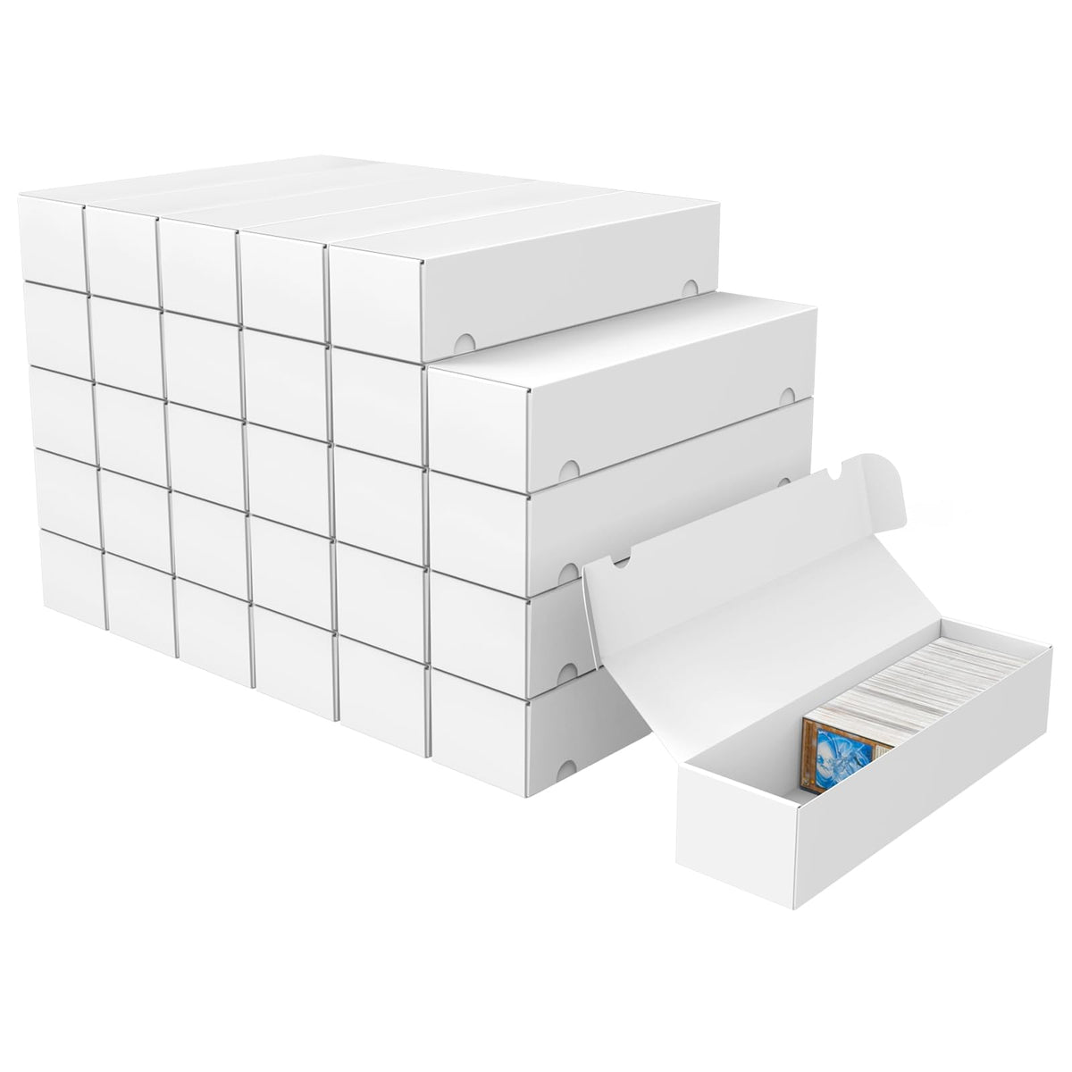 Trading Card Storage Box, 20-Pack 1100 Count White Corrugated Cardboard Box