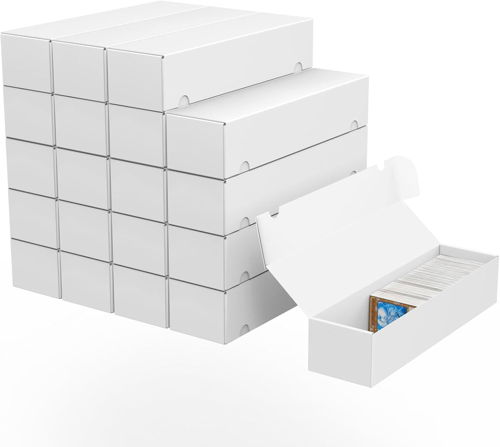 Trading Card Storage Box, 20-Pack 1100 Count White Corrugated Cardboard Box