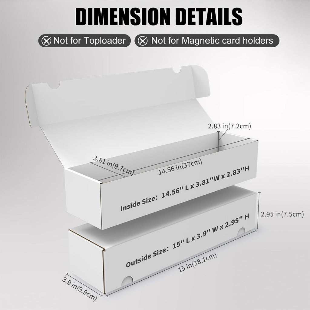 Trading Card Storage Box, 20-Pack 1100 Count White Corrugated Cardboard Box