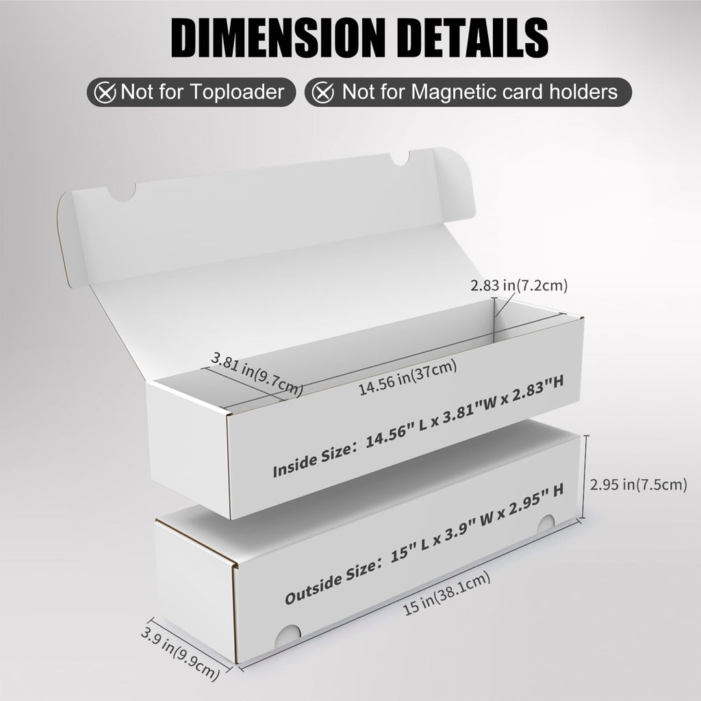 Trading Card Storage Box, 20-Pack 1100 Count White Corrugated Cardboard Box