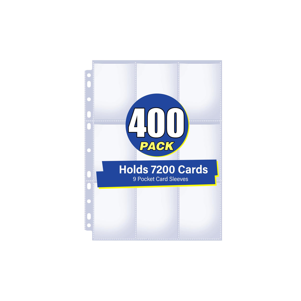 200 Pack 9 Pocket Card Sleeves Binder Sheets, Holds 3600 Cards