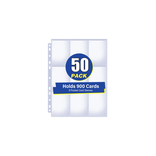 200 Pack 9 Pocket Card Sleeves Binder Sheets, Holds 3600 Cards