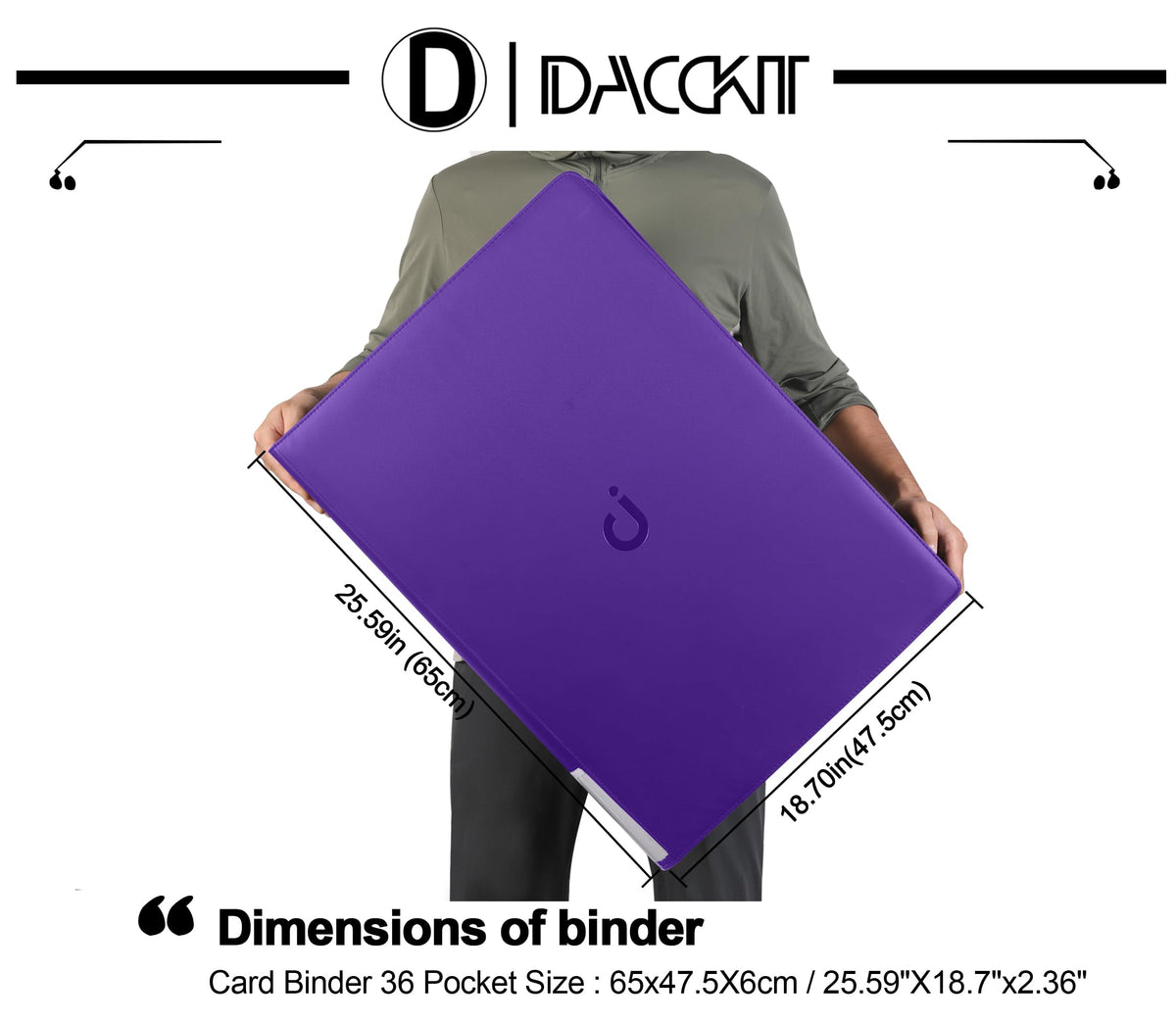 D DACCKIT 3600 Pockets Card Binder，Premium Large 36-Pocke Ringless Trading Card Album - Side Loading UltraSonic-363600 Tech Zip Binder for TCG（Classic Black）