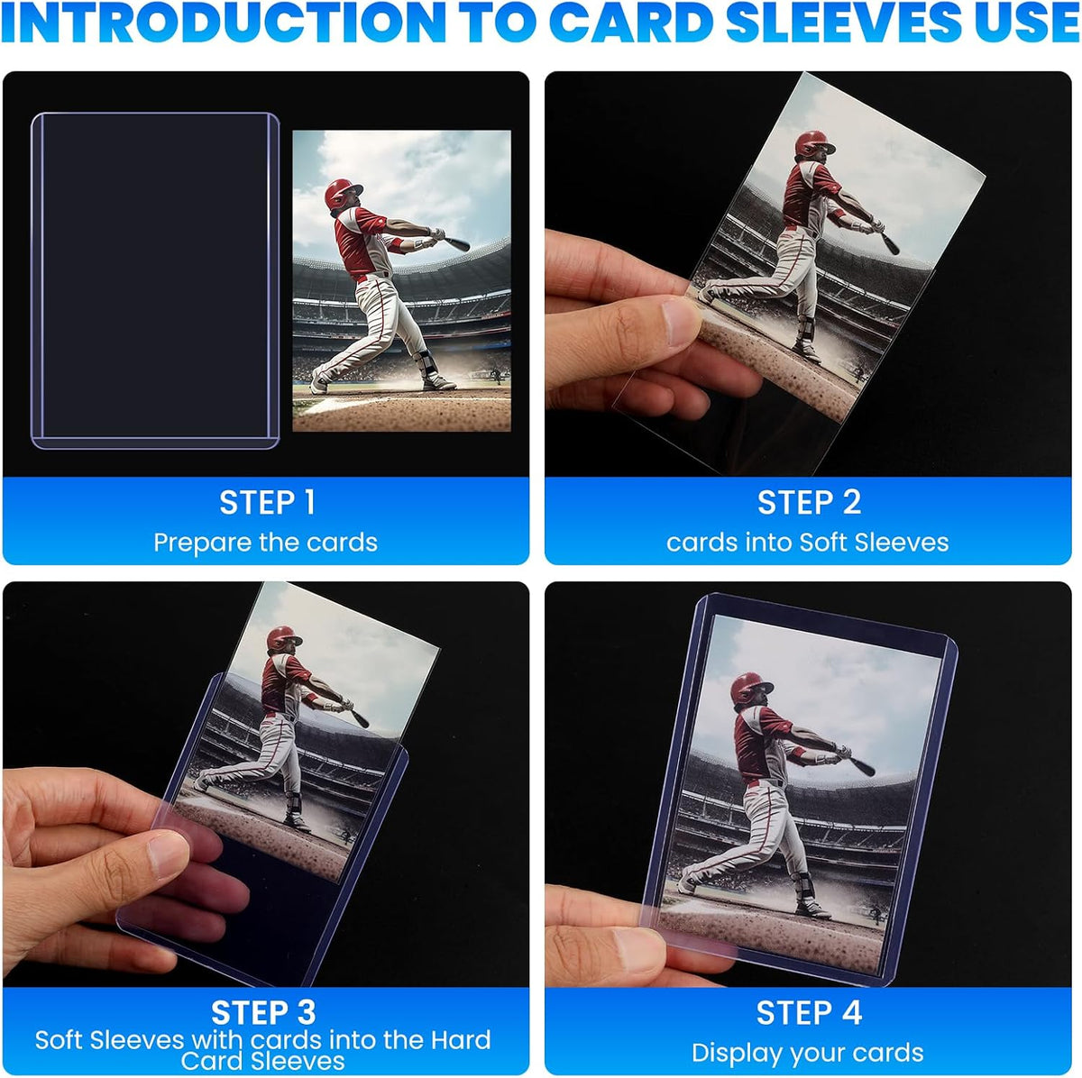 1600 Card Sleeves Top Loaders for Cards, 3" x 4" Hard Plastic Toploaders