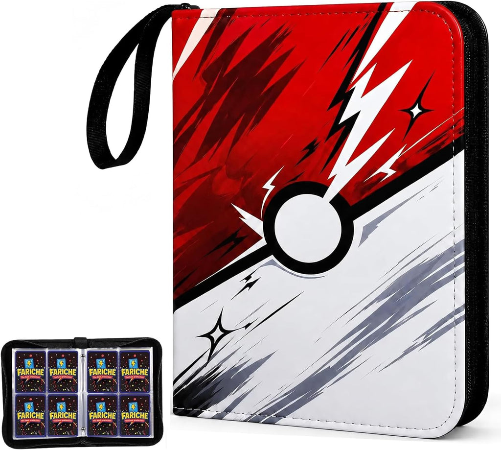 Kidnobia 4-Pocket Trading Card Binder with Zipper Gift Box