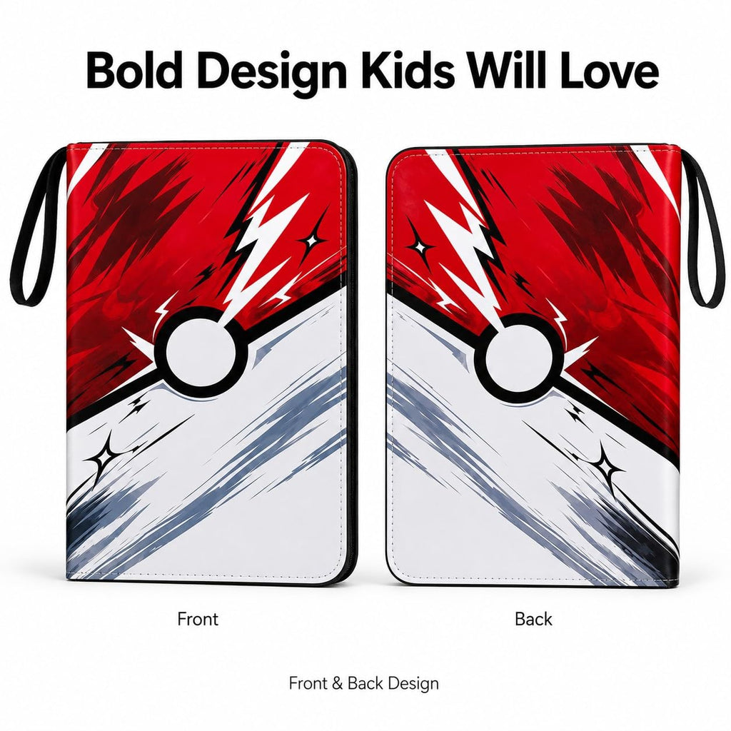 Kidnobia 4-Pocket Trading Card Binder with Zipper Gift Box
