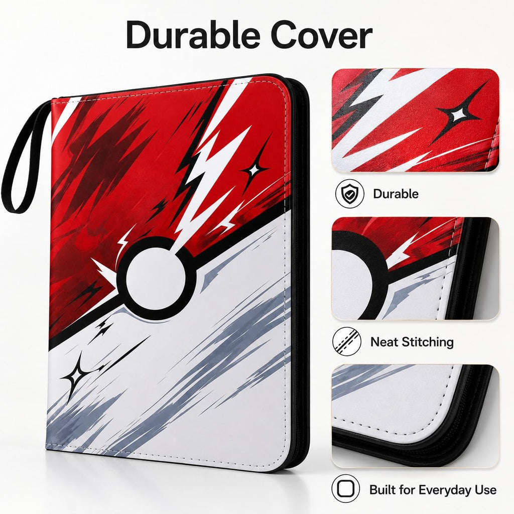 Kidnobia 4-Pocket Trading Card Binder with Zipper Gift Box