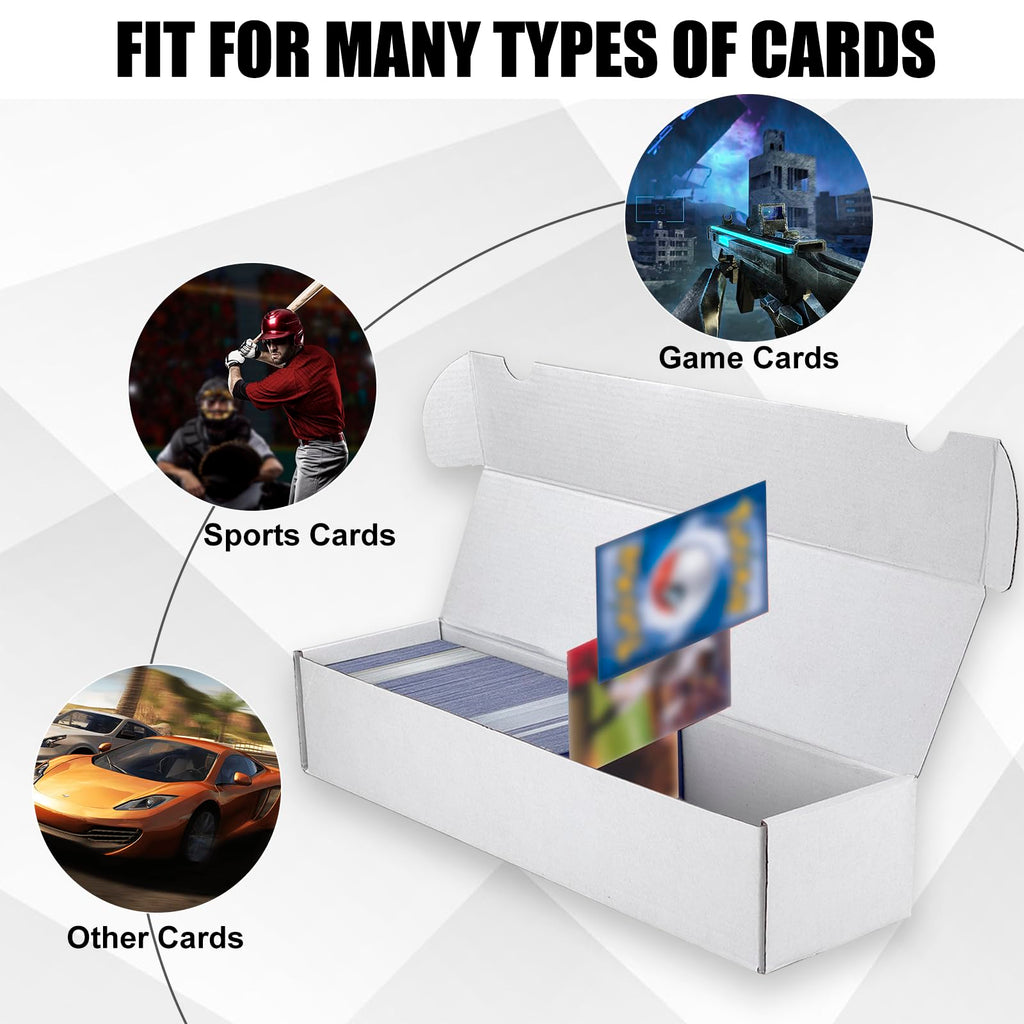 Trading Card Storage Box, 20-Pack 1100 Count White Corrugated Cardboard Box