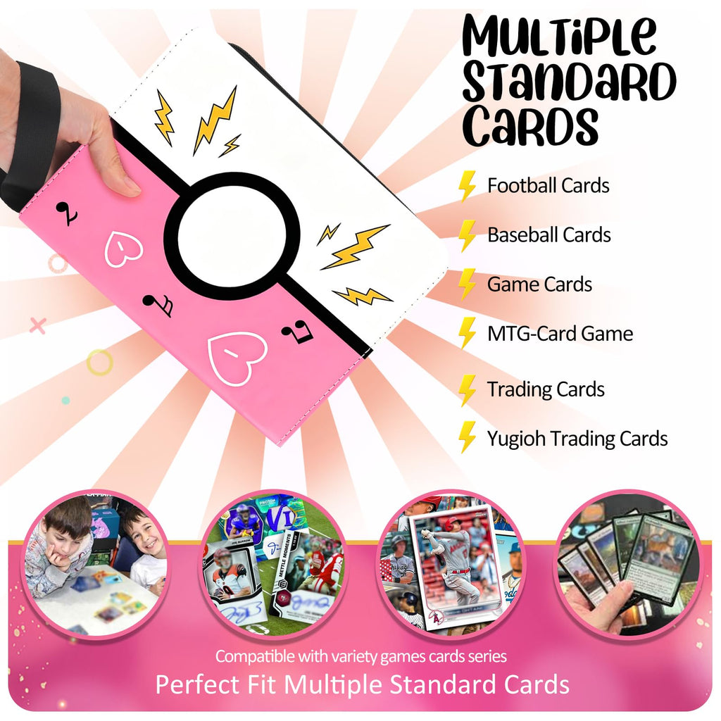 Collectible Trading Card Albums, 400 Card Holders with 50 Removable Sleeves, Portable 4 Pockets Collectible Trading Card Binder, PU Card Collection Binder for MTG, TCG, Sport Card, Game Cards