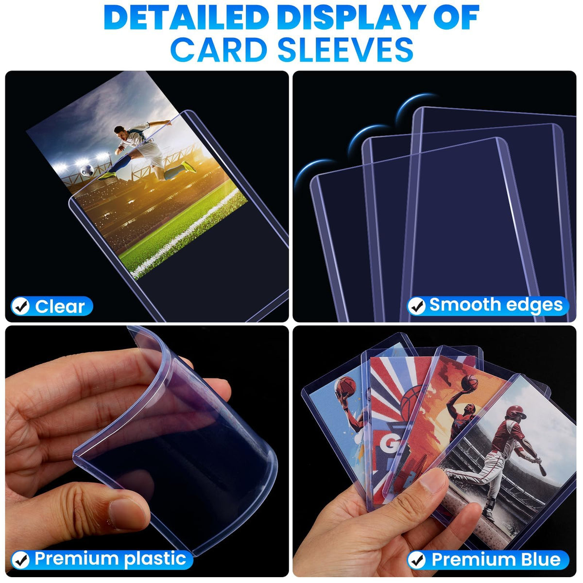1600 Card Sleeves Top Loaders for Cards, 3" x 4" Hard Plastic Toploaders