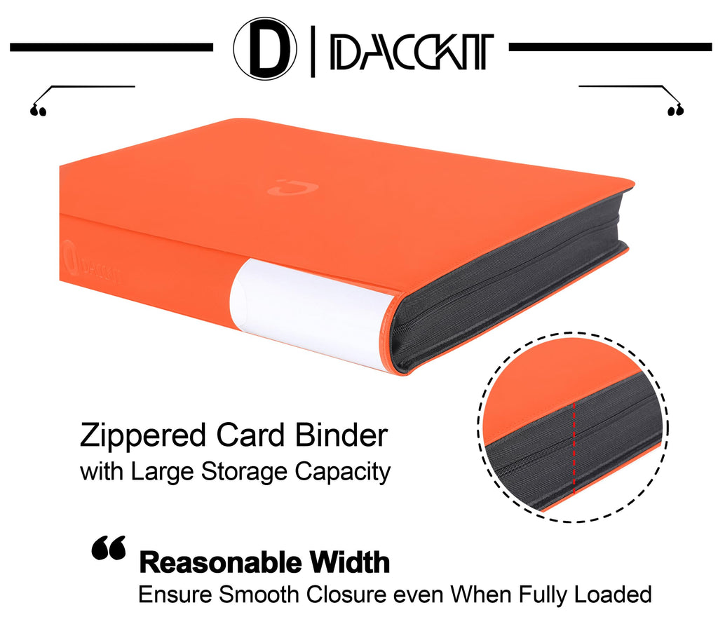D DACCKIT 3600 Pockets Card Binder，Premium Large 36-Pocke Ringless Trading Card Album - Side Loading UltraSonic-363600 Tech Zip Binder for TCG（Classic Black）