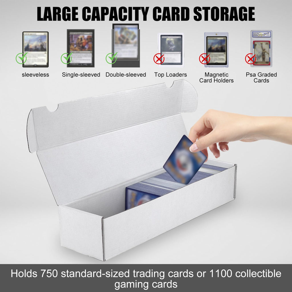 Trading Card Storage Box, 20-Pack 1100 Count White Corrugated Cardboard Box