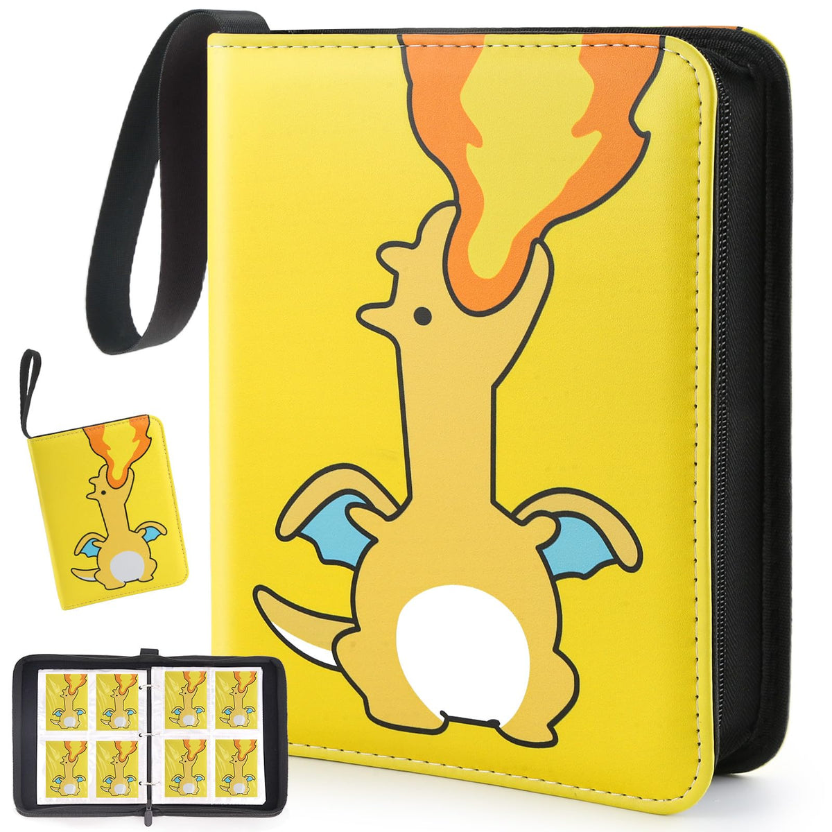 Collectible Trading Card Albums, 400 Card Holders with 50 Removable Sleeves, Portable 4 Pockets Collectible Trading Card Binder, PU Card Collection Binder for MTG, TCG, Sport Card, Game Cards