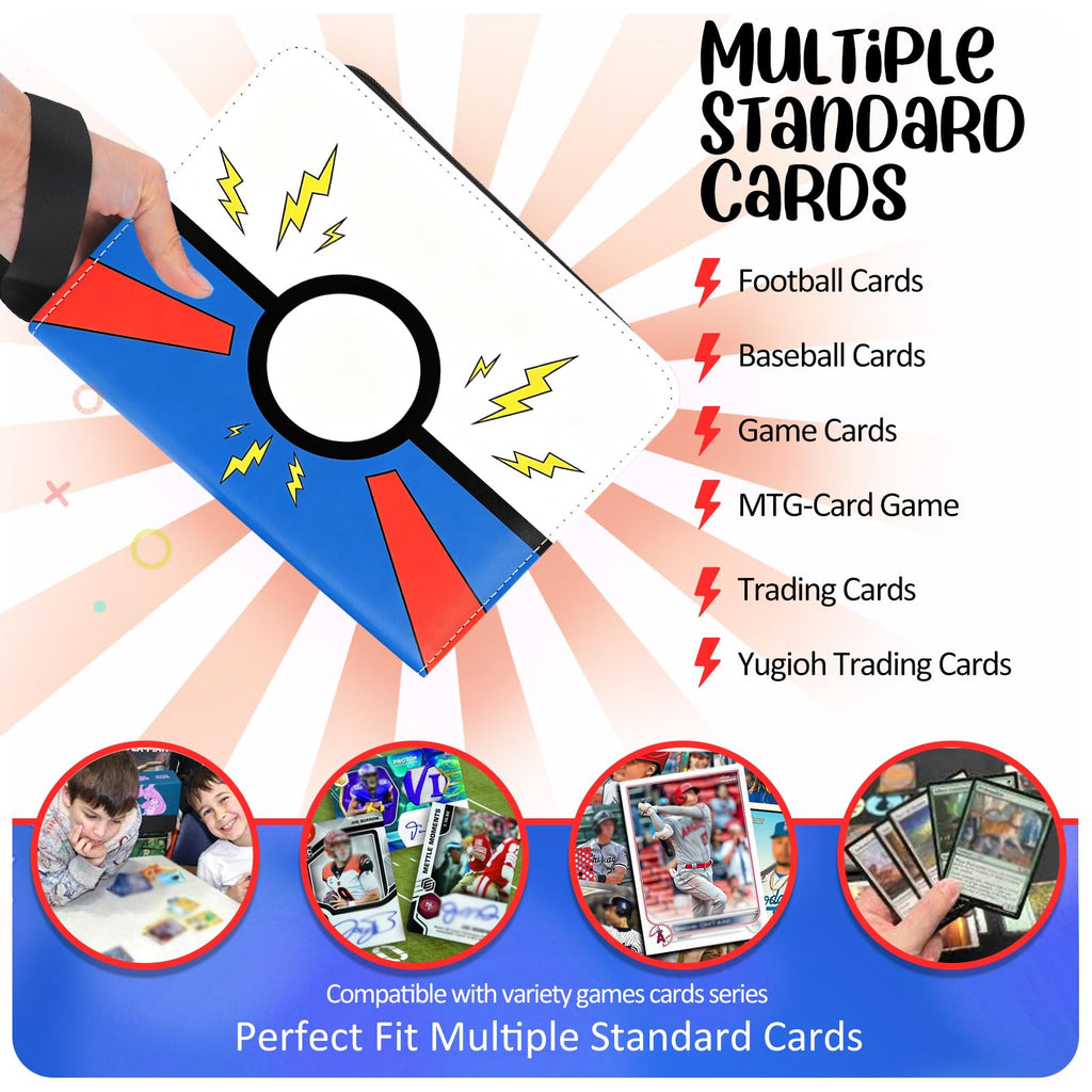 Collectible Trading Card Albums, 400 Card Holders with 50 Removable Sleeves, Portable 4 Pockets Collectible Trading Card Binder, PU Card Collection Binder for MTG, TCG, Sport Card, Game Cards