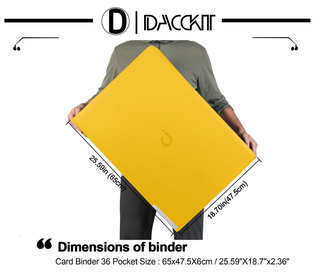 D DACCKIT 3600 Pockets Card Binder，Premium Large 36-Pocke Ringless Trading Card Album - Side Loading UltraSonic-363600 Tech Zip Binder for TCG（Classic Black）