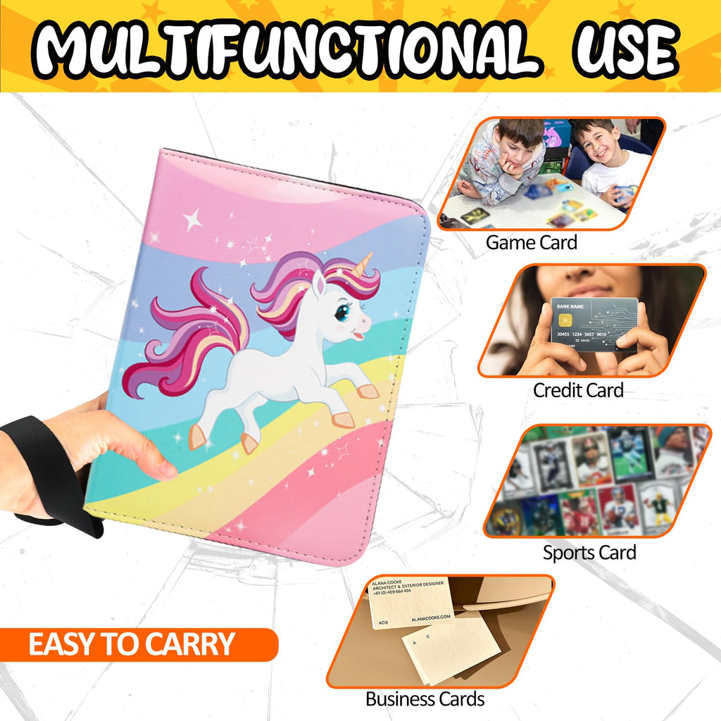 Collectible Trading Card Albums, 400 Card Holders with 50 Removable Sleeves, Portable 4 Pockets Collectible Trading Card Binder, PU Card Collection Binder for MTG, TCG, Sport Card, Game Cards