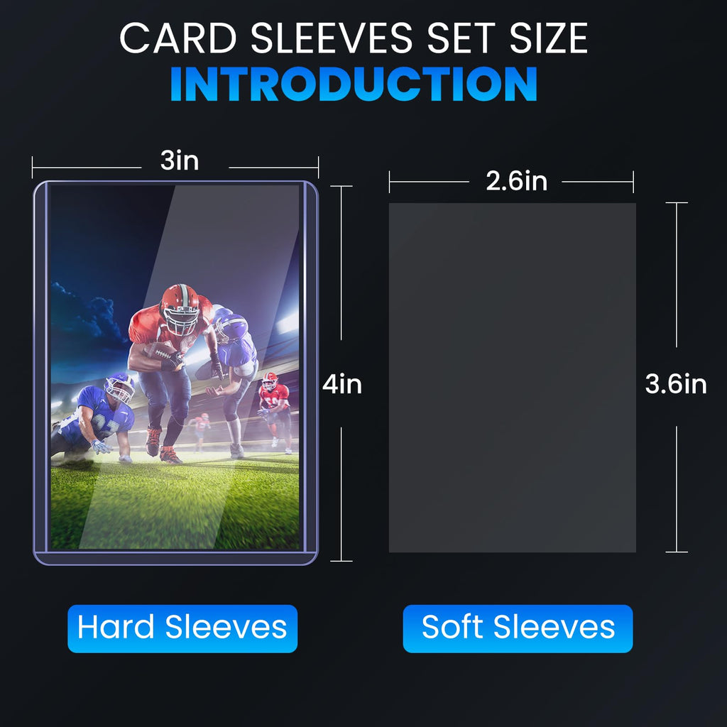 1600 Card Sleeves Top Loaders for Cards, 3" x 4" Hard Plastic Toploaders