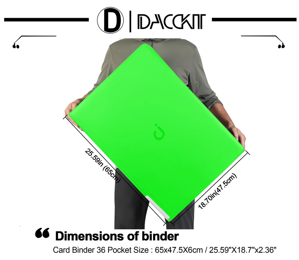 D DACCKIT 3600 Pockets Card Binder，Premium Large 36-Pocke Ringless Trading Card Album - Side Loading UltraSonic-363600 Tech Zip Binder for TCG（Classic Black）