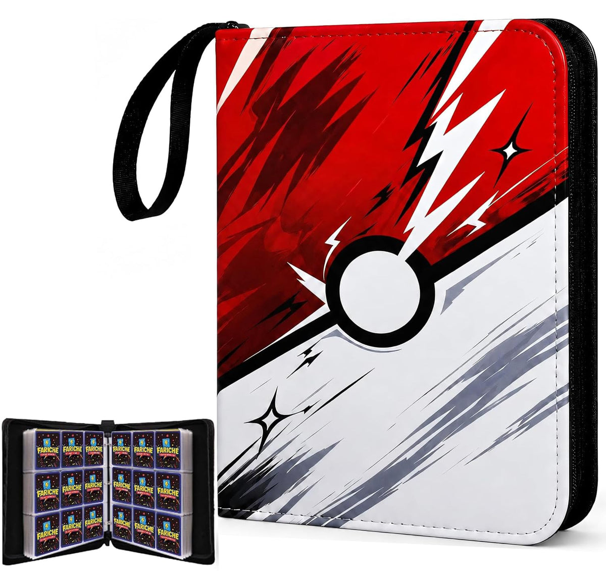 Kidnobia 4-Pocket Trading Card Binder with Zipper Gift Box