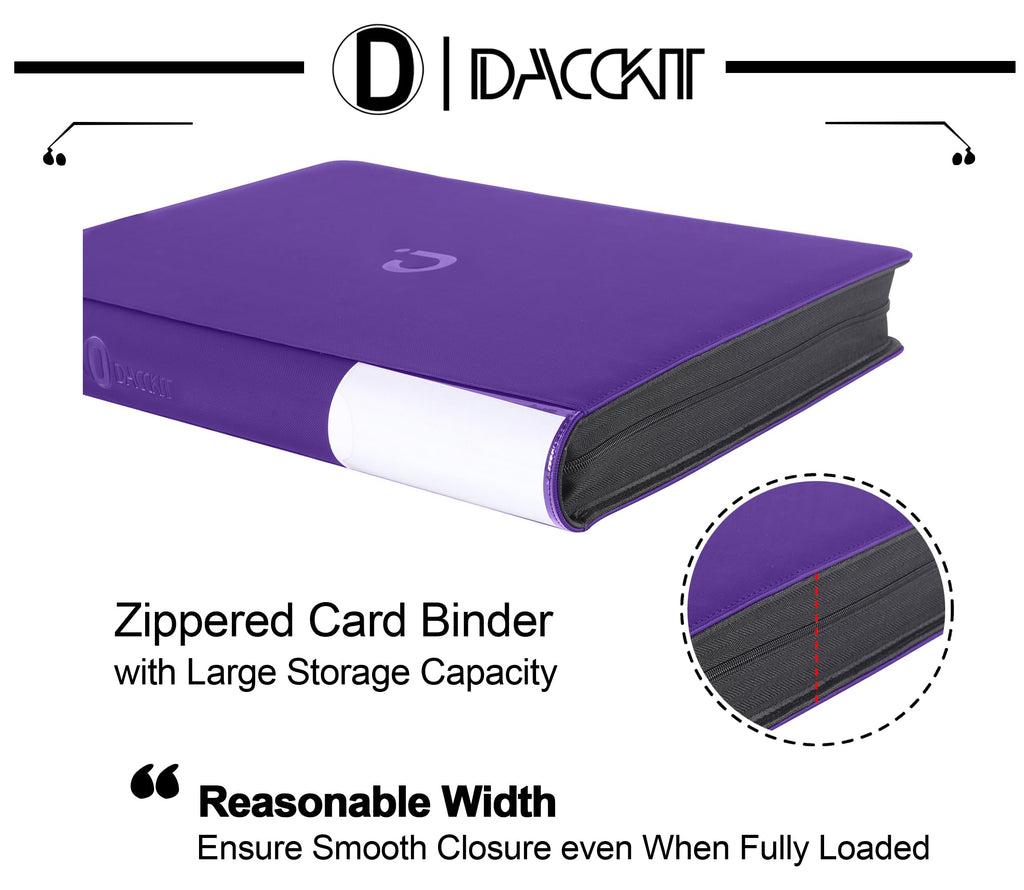D DACCKIT 3600 Pockets Card Binder，Premium Large 36-Pocke Ringless Trading Card Album - Side Loading UltraSonic-363600 Tech Zip Binder for TCG（Classic Black）