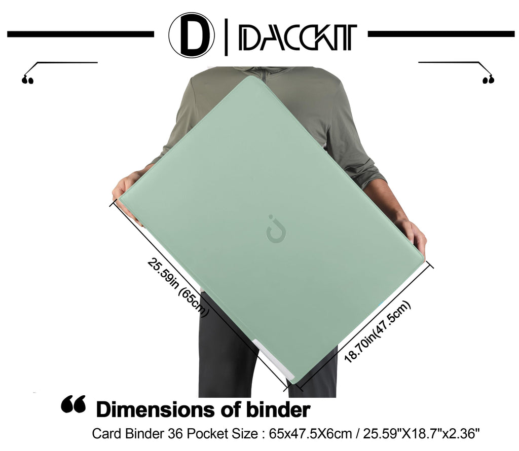 D DACCKIT 3600 Pockets Card Binder，Premium Large 36-Pocke Ringless Trading Card Album - Side Loading UltraSonic-363600 Tech Zip Binder for TCG（Classic Black）