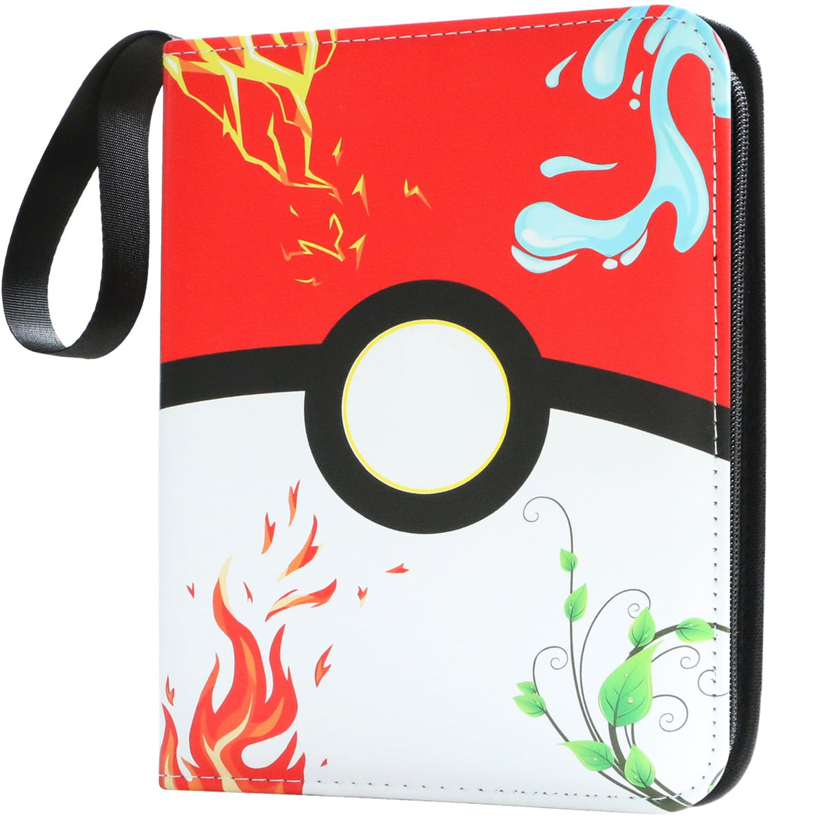 9 Pocket Zipper Trading Card Binder, PU Material Holds 1080 Cards