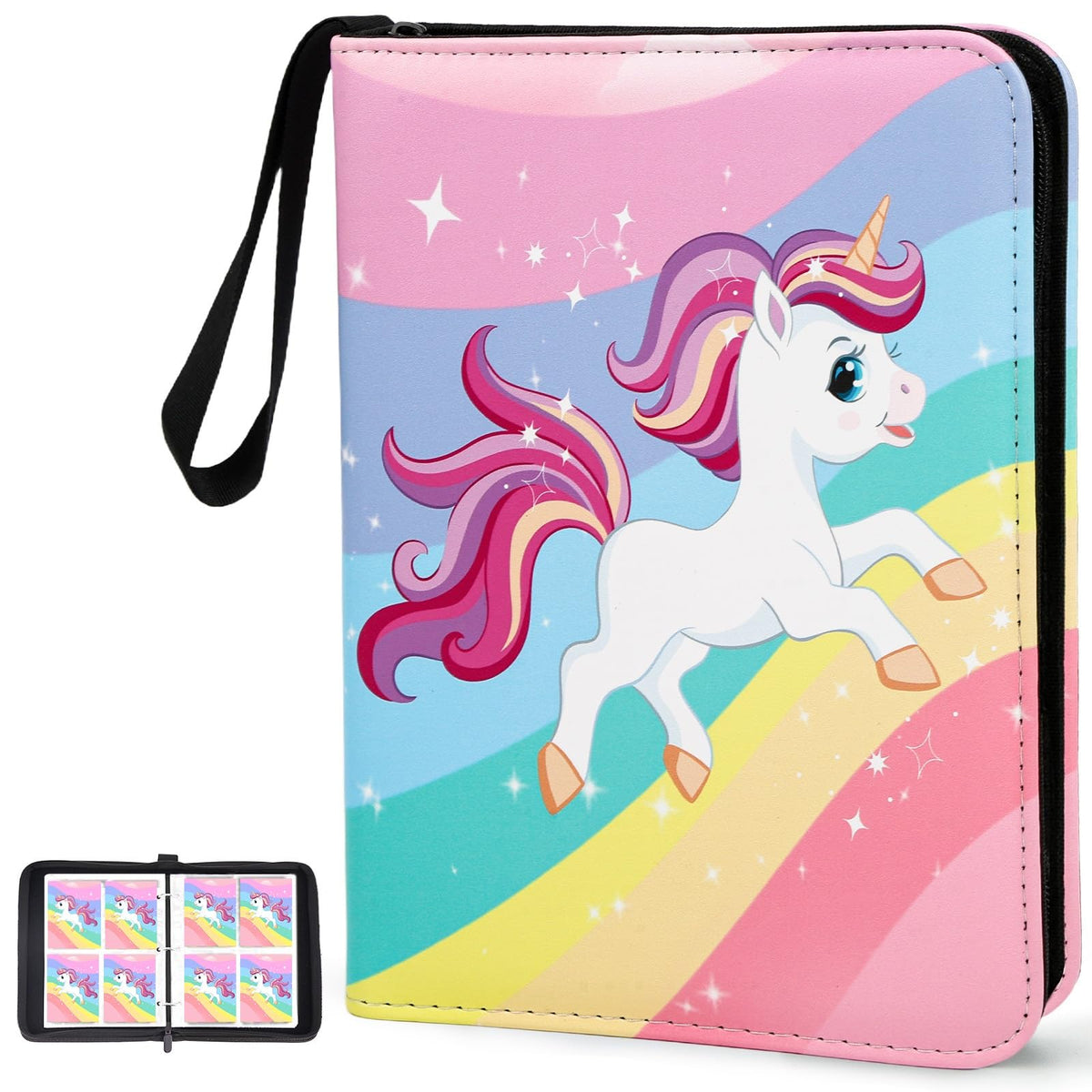 Collectible Trading Card Albums, 400 Card Holders with 50 Removable Sleeves, Portable 4 Pockets Collectible Trading Card Binder, PU Card Collection Binder for MTG, TCG, Sport Card, Game Cards