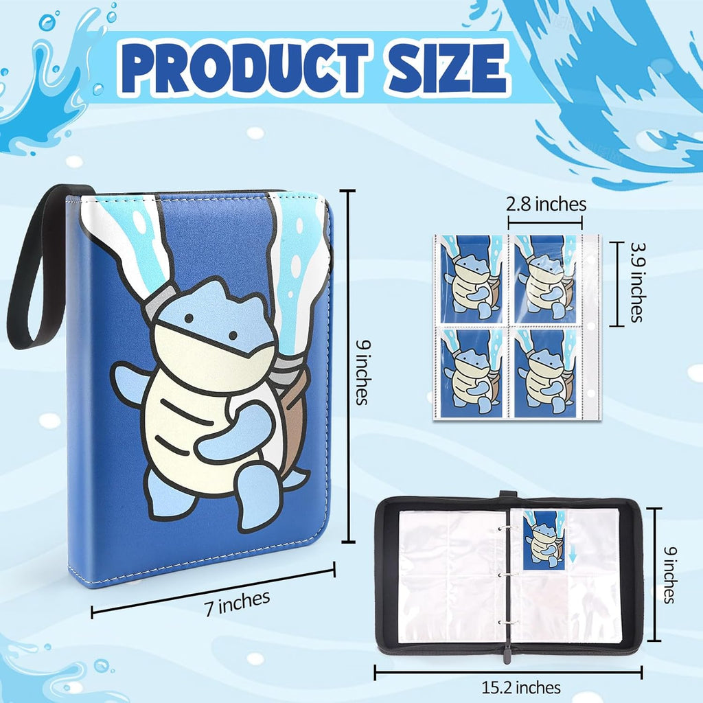 Collectible Trading Card Albums, 400 Card Holders with 50 Removable Sleeves, Portable 4 Pockets Collectible Trading Card Binder, PU Card Collection Binder for MTG, TCG, Sport Card, Game Cards
