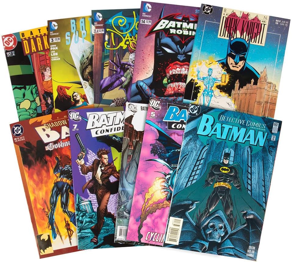 DC Batman Ultimate Comic Book Value Gift Set Pack- 10 Different Bat man Only Comics -Teen/Adult Friendly w No Dupes, Inappropriate Content or Fillers - Birthday or Anytime Gift for Dark Knight Fans