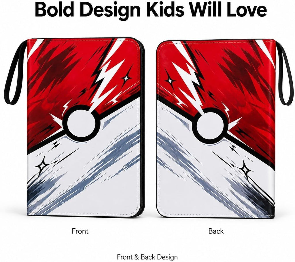 Kidnobia 4-Pocket Trading Card Binder with Zipper Gift Box