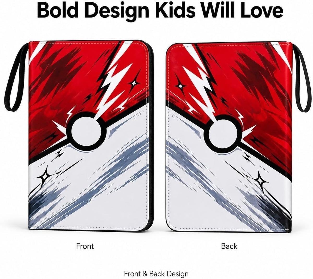 Kidnobia 4-Pocket Trading Card Binder with Zipper Gift Box