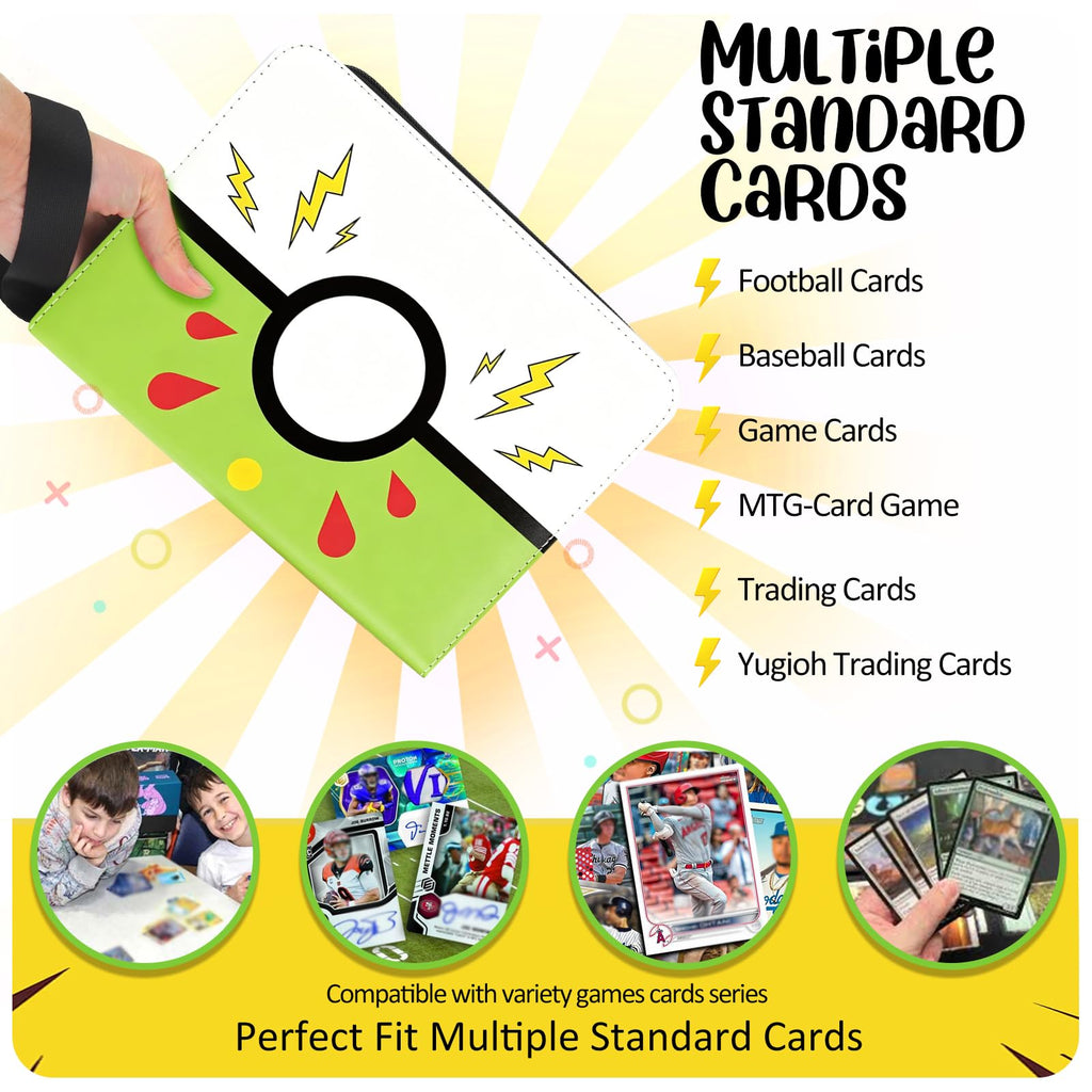 Collectible Trading Card Albums, 400 Card Holders with 50 Removable Sleeves, Portable 4 Pockets Collectible Trading Card Binder, PU Card Collection Binder for MTG, TCG, Sport Card, Game Cards