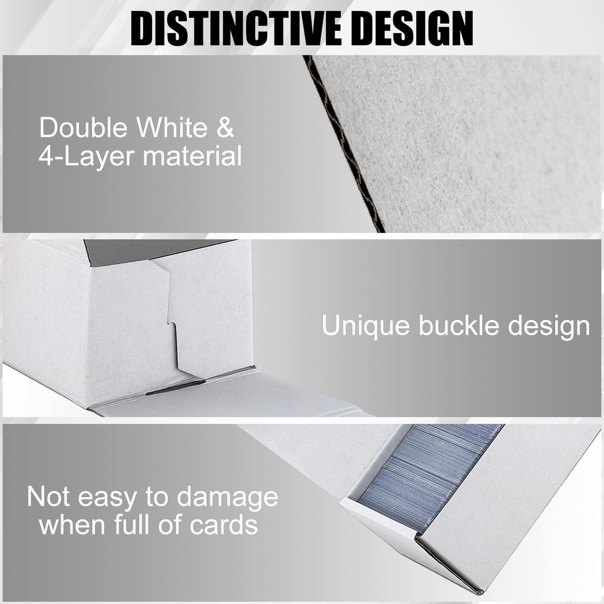 Trading Card Storage Box, 20-Pack 1100 Count White Corrugated Cardboard Box