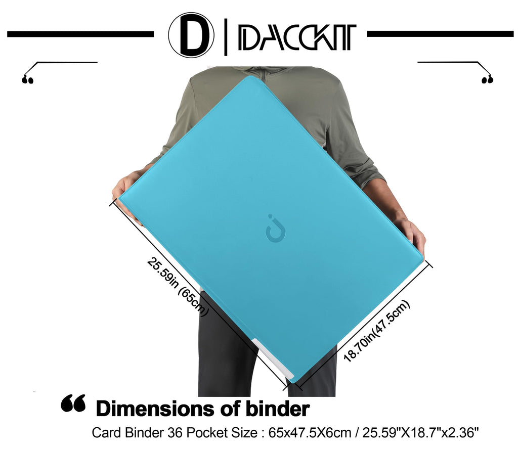 D DACCKIT 3600 Pockets Card Binder，Premium Large 36-Pocke Ringless Trading Card Album - Side Loading UltraSonic-363600 Tech Zip Binder for TCG（Classic Black）