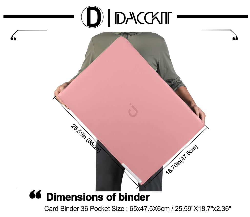 D DACCKIT 3600 Pockets Card Binder，Premium Large 36-Pocke Ringless Trading Card Album - Side Loading UltraSonic-363600 Tech Zip Binder for TCG（Classic Black）