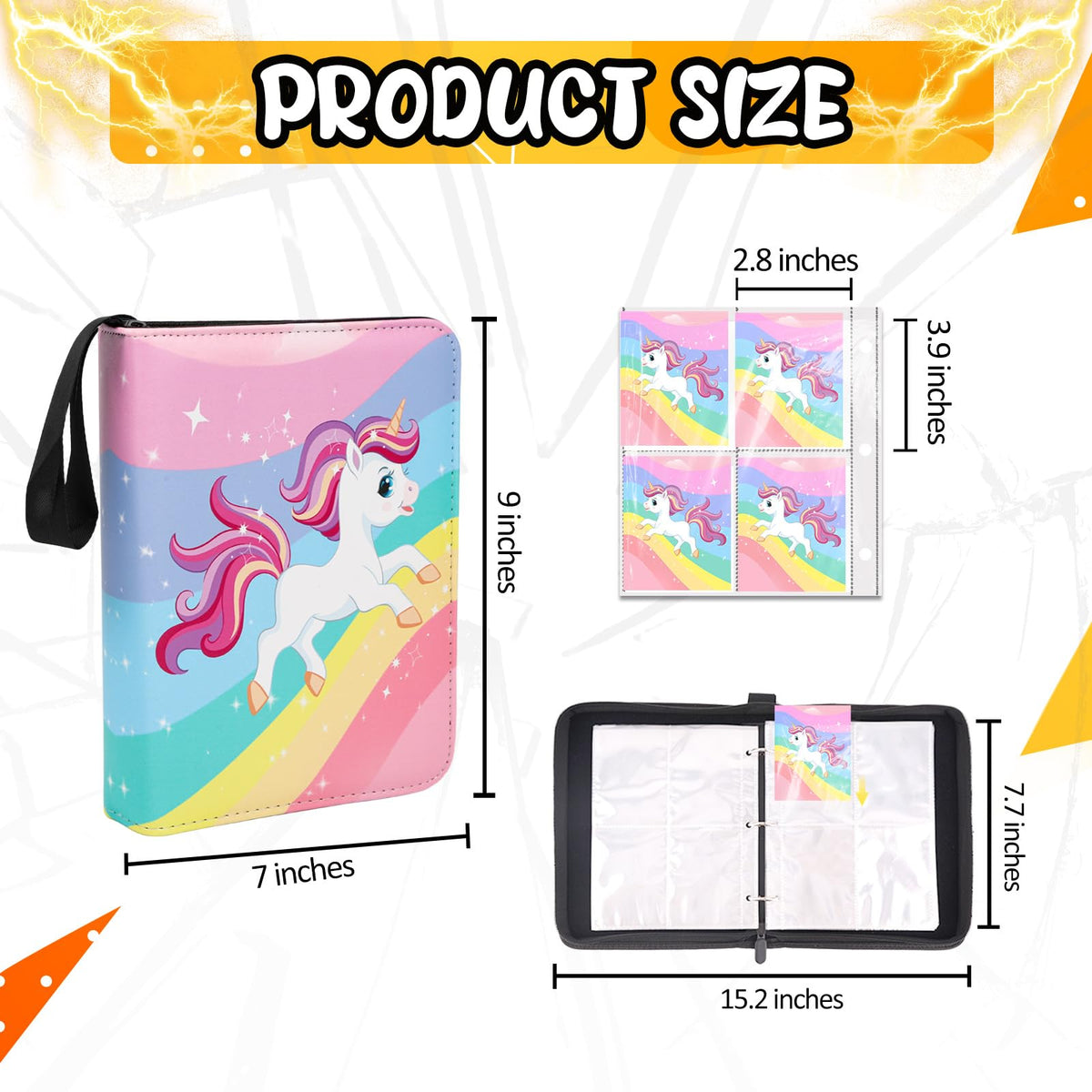 Collectible Trading Card Albums, 400 Card Holders with 50 Removable Sleeves, Portable 4 Pockets Collectible Trading Card Binder, PU Card Collection Binder for MTG, TCG, Sport Card, Game Cards