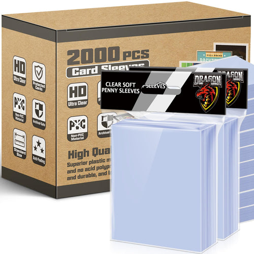 1000 Counts Card Sleeves Top Loaders for Trading Cards, Penny Soft Sleeves Baseball Card Sleeves Protectors Fit for Sports Cards, Football, Game Card