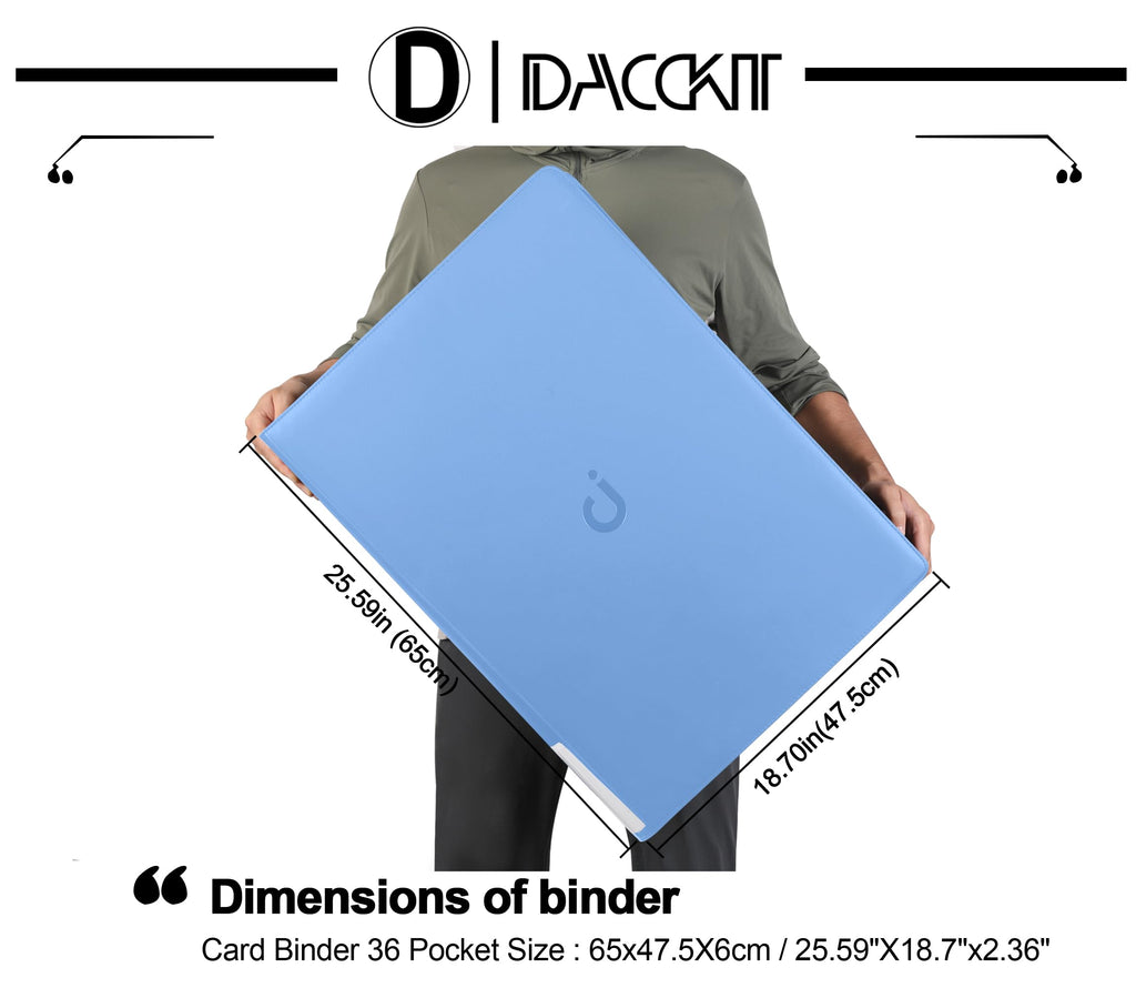 D DACCKIT 3600 Pockets Card Binder，Premium Large 36-Pocke Ringless Trading Card Album - Side Loading UltraSonic-363600 Tech Zip Binder for TCG（Classic Black）