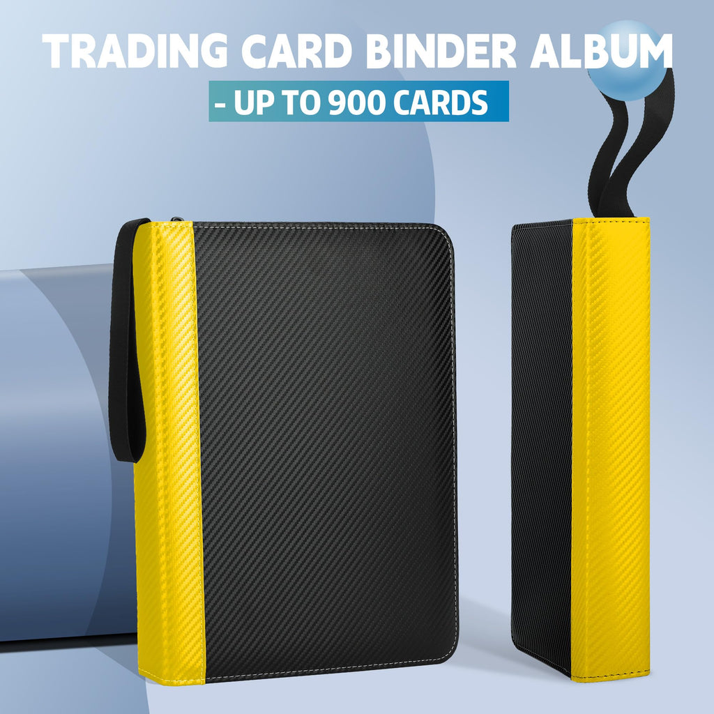 9 Pockets Trading Card Binder with Sleeves Card Organizer, 900 Double Sided Pocket PU Card Collection Binder, Baseball Binder,for Sports Card, MTG, TCG Yugioh Card (Blue)