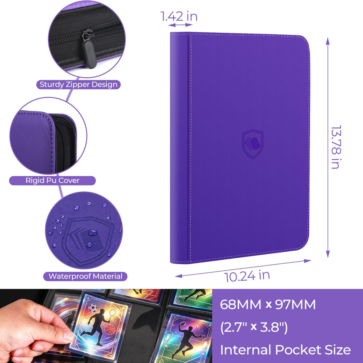 Card Binder 2 Pack, Holds 540 Cards for Each, 500 Card Sleeves INCLUDED