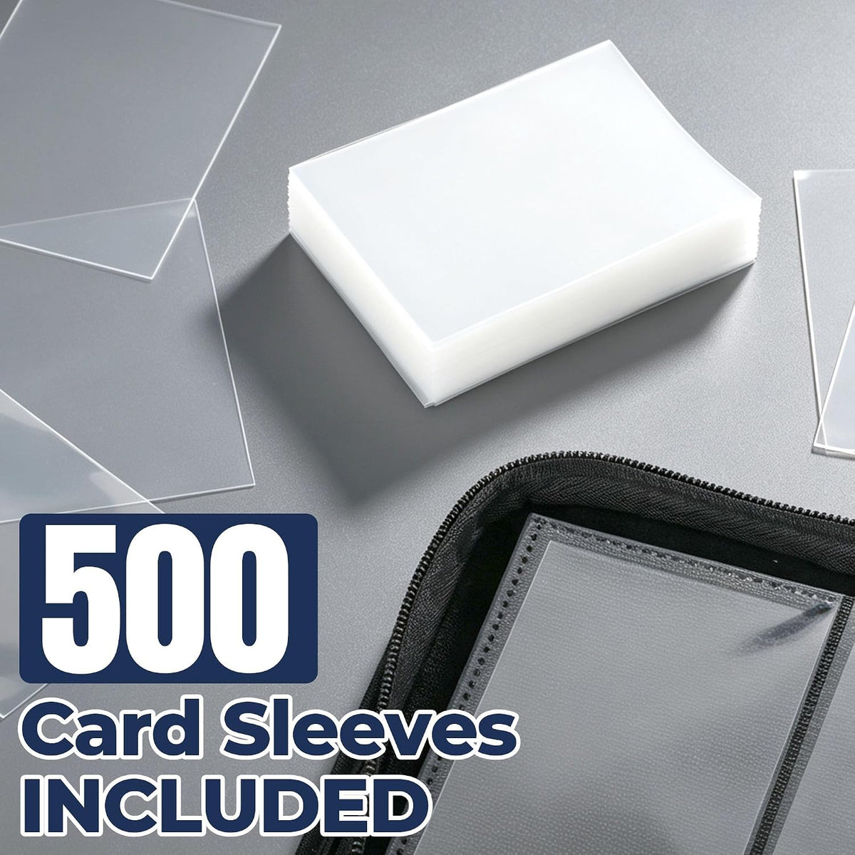 Card Binder 2 Pack, Holds 540 Cards for Each, 500 Card Sleeves INCLUDED