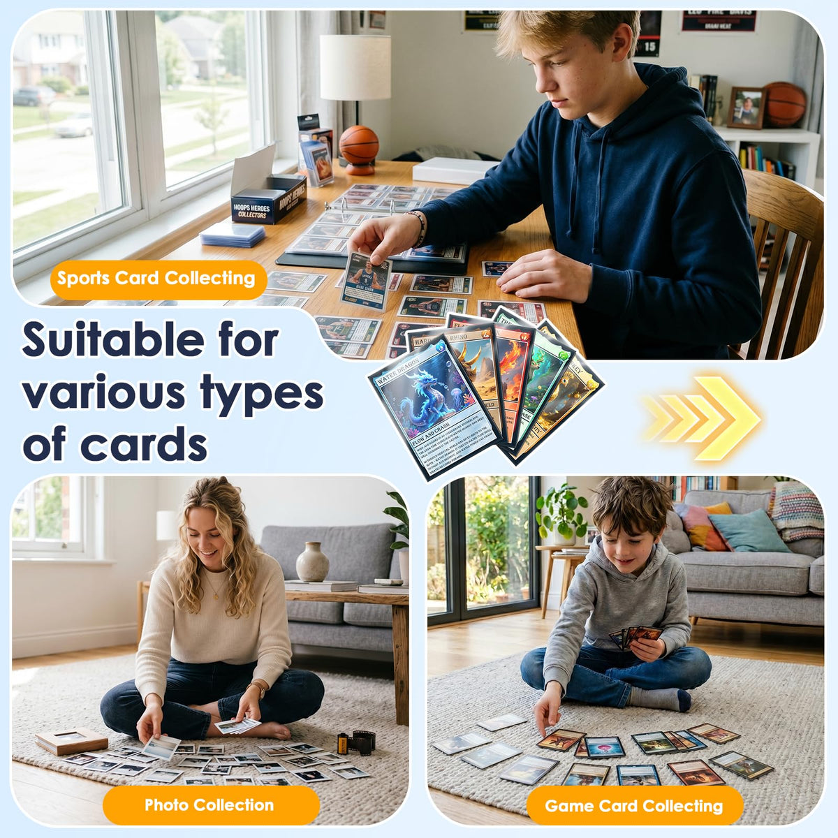 1000Pcs Black Card Sleeves for Trading Cards, Matte MTG Card Sleeves