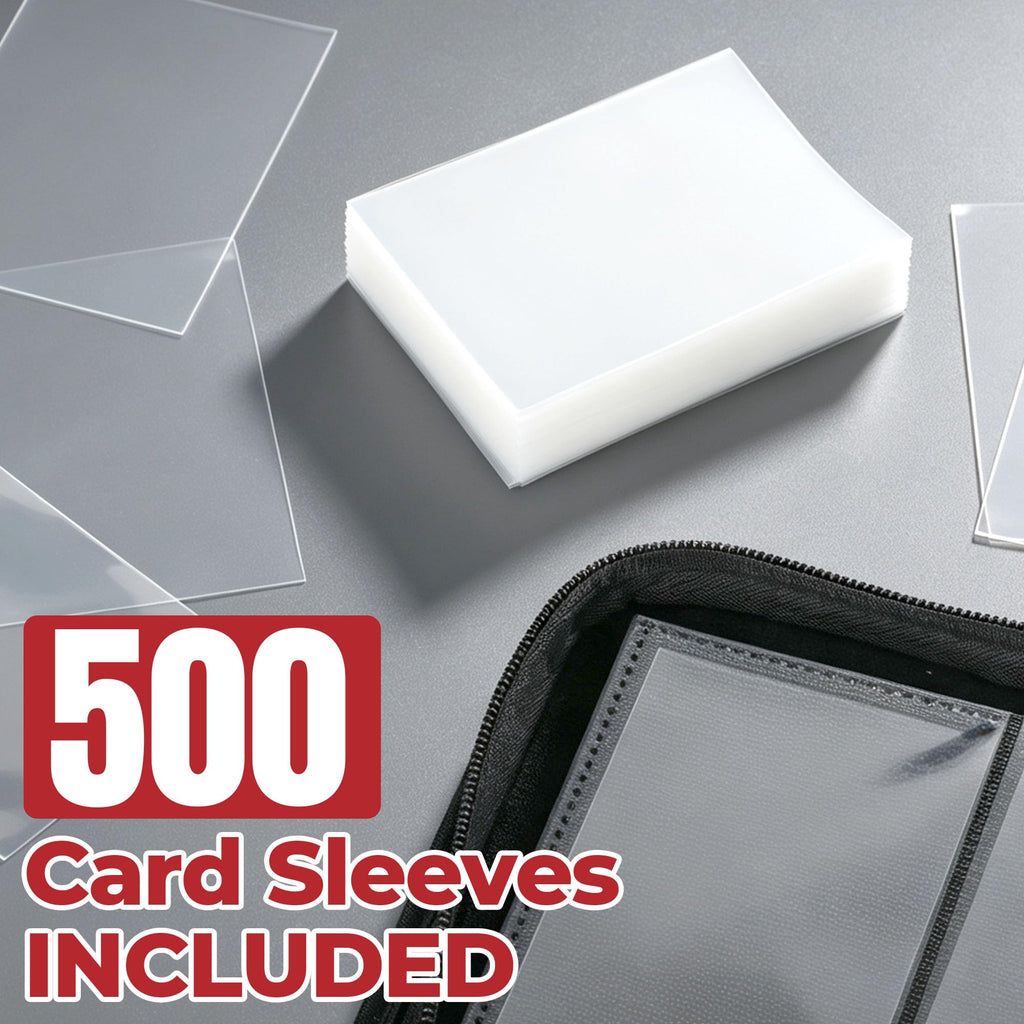 Card Binder 2 Pack, Holds 540 Cards for Each, 500 Card Sleeves INCLUDED
