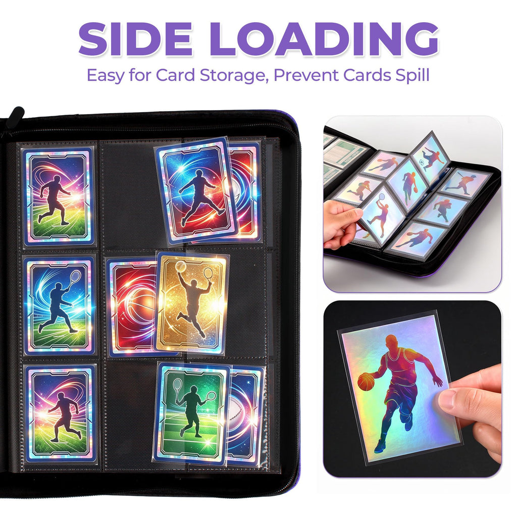 Card Binder 2 Pack, Holds 540 Cards for Each, 500 Card Sleeves INCLUDED