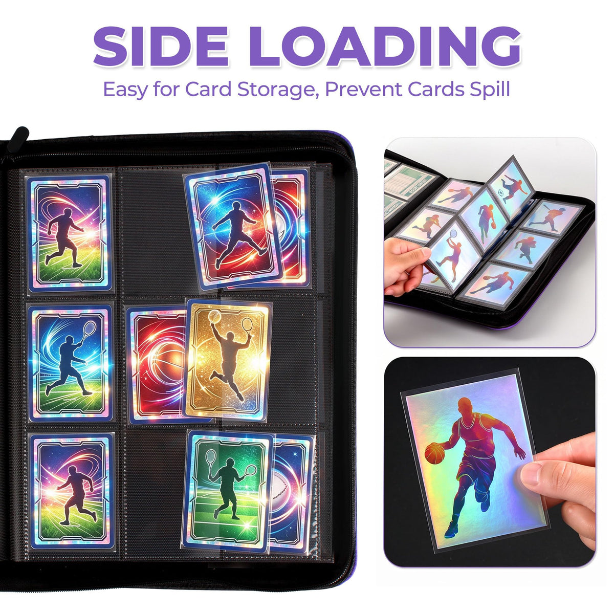 Card Binder 2 Pack, Holds 540 Cards for Each, 500 Card Sleeves INCLUDED