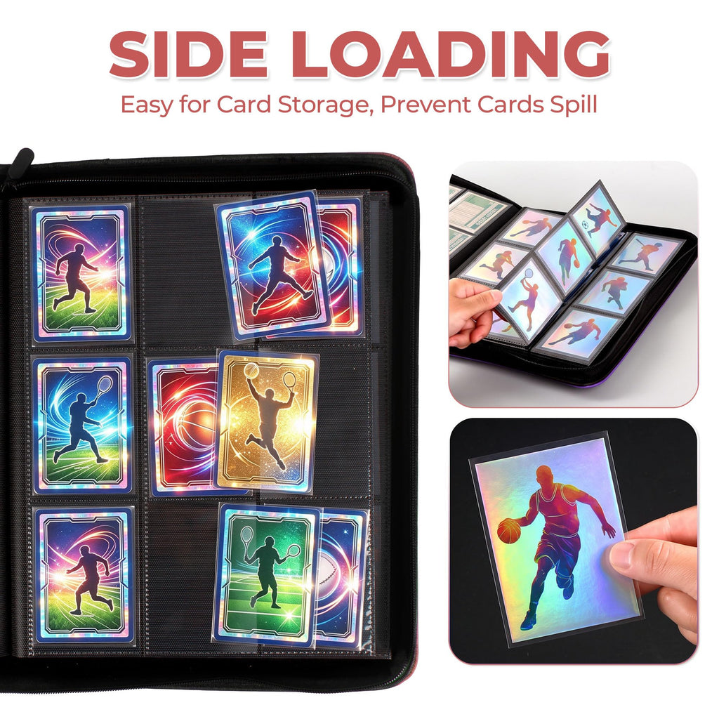 Card Binder 2 Pack, Holds 540 Cards for Each, 500 Card Sleeves INCLUDED