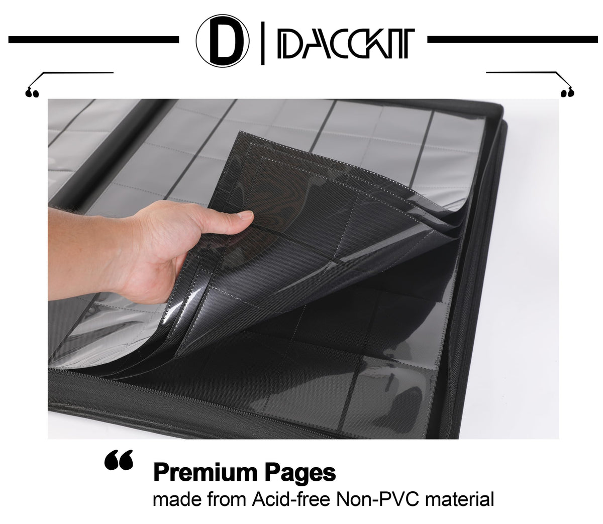 D DACCKIT 3600 Pockets Card Binder，Premium Large 36-Pocke Ringless Trading Card Album - Side Loading UltraSonic-363600 Tech Zip Binder for TCG（Classic Black）