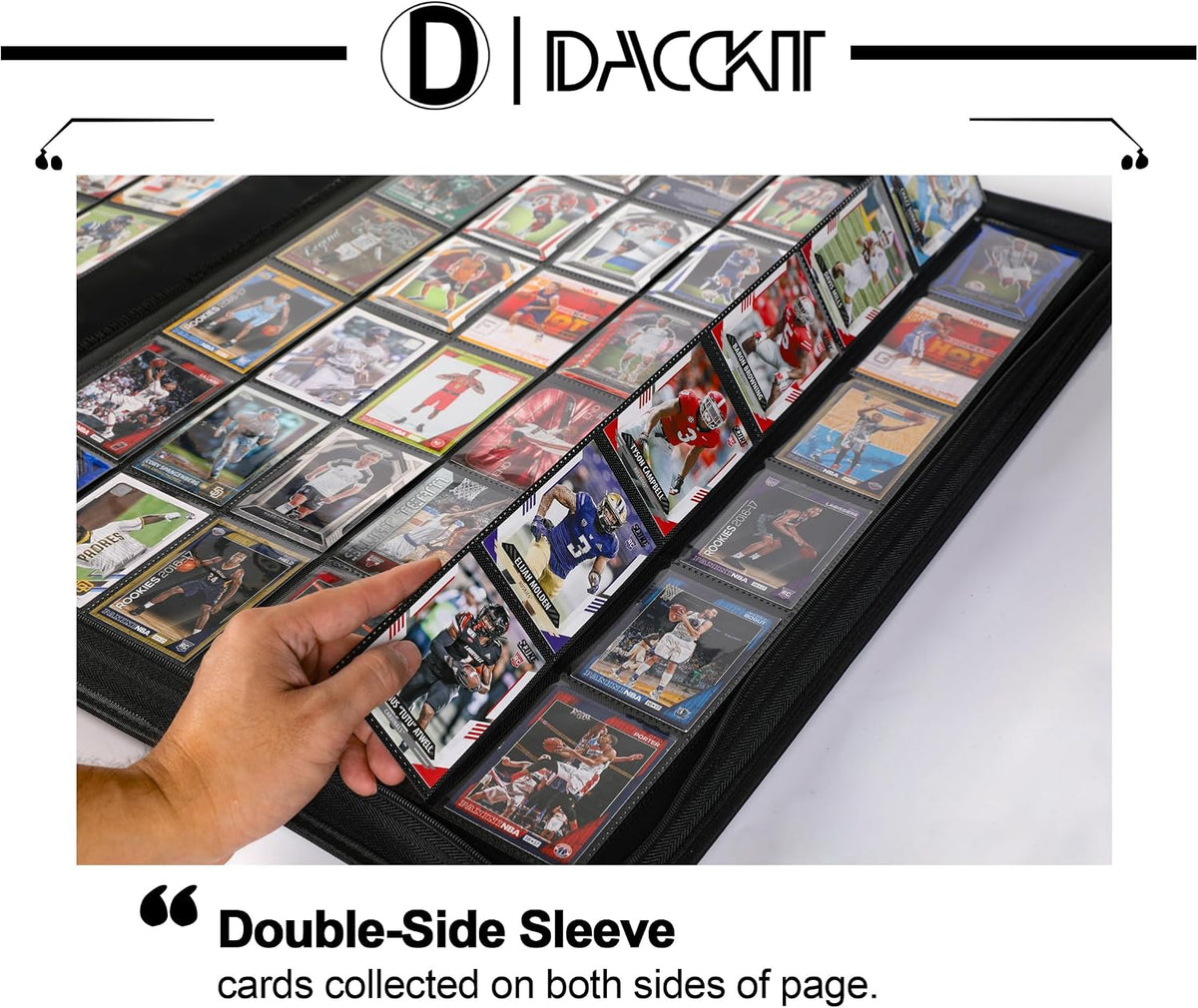 D DACCKIT 3600 Pockets Card Binder，Premium Large 36-Pocke Ringless Trading Card Album - Side Loading UltraSonic-363600 Tech Zip Binder for TCG（Classic Black）