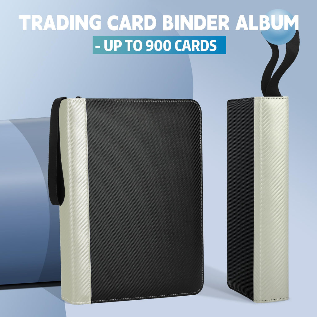 9 Pockets Trading Card Binder with Sleeves Card Organizer, 900 Double Sided Pocket PU Card Collection Binder, Baseball Binder,for Sports Card, MTG, TCG Yugioh Card (Blue)