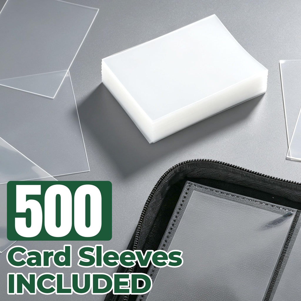 Card Binder 2 Pack, Holds 540 Cards for Each, 500 Card Sleeves INCLUDED